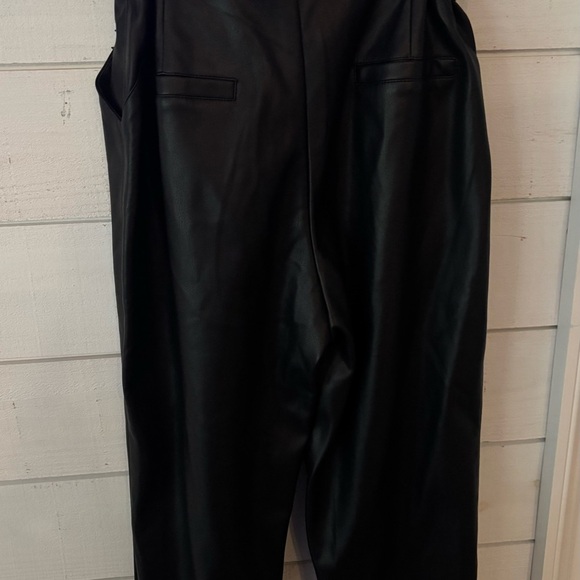 Lucy Paris Faux Leather Paperbag High Waist Ankle Pants Black - Picture 7 of 16